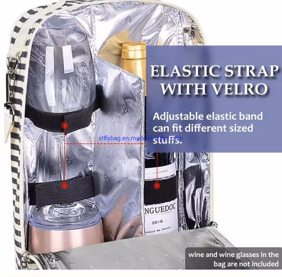 Saco de vinho isolado para viagem à prova de vazamentos Bolsa térmica para transporte de vinho