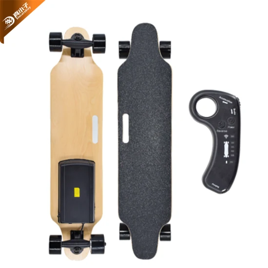 Skate elétrico longboard com bateria removível e controle remoto